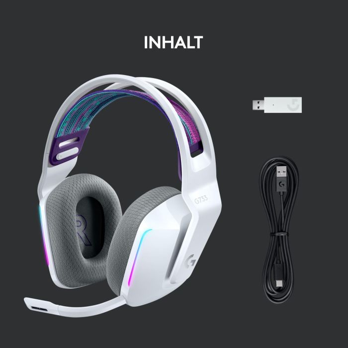 Logitech Auricular con Micrófono G733 LIGHTSPEED Inalámbrico, 29h Batería, RGB LIGHTSYNC 2