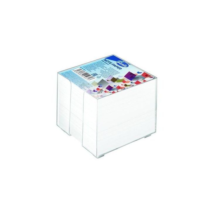 Porta Notas Forofis 90X90 Mm Transparente Con 800 Notas Blancas Incluidas