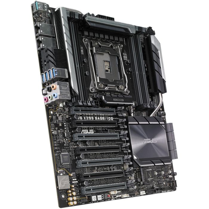 ASUS WS X299 SAGE/10G Placa Base Intel LGA 2066 DDR4 512GB con Ethernet 10 Gigabit y 4-Way SLI/CrossFireX 4 ASUS WS X299 SAGE/10G Placa Base Intel LGA 2066 DDR4 512GB con Ethernet 10 Gigabit y 4-Way SLI/CrossFireX 4