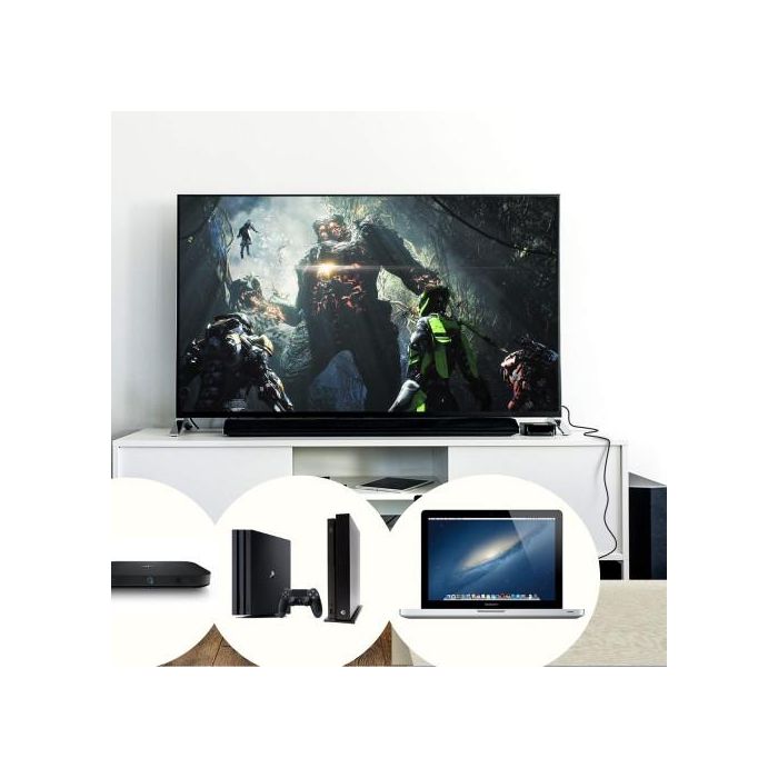 EWENT Cable HDMI 2.0 3 Metros Alta Velocidad 4K HDR Negro con Contactos Chapados en Oro 2