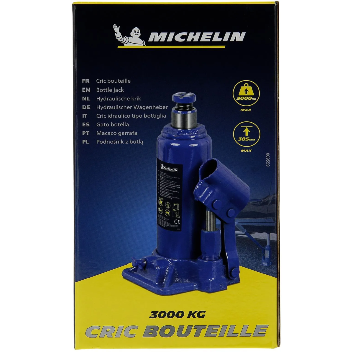 Michelin Gato Hidráulico Botella 3T - Capacidad 3 Toneladas, Altura de Elevación 195 mm a 385 mm 2 Michelin Gato Hidráulico Botella 3T - Capacidad 3 Toneladas, Altura de Elevación 195 mm a 385 mm 2