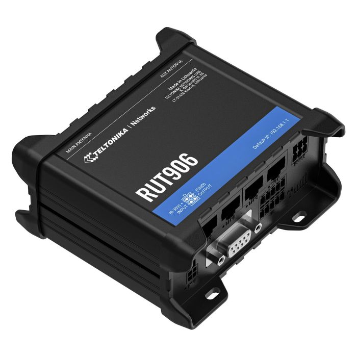Teltonika RUT906 Router Dual SIM LTE Wifi Industrial Negro Aluminio Carril DIN