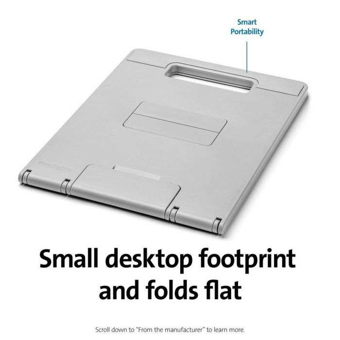 Kensington SmartFit Easy Riser Go Soporte Elevador Ergonómico Ajustable para Portátil/Tablet con Refrigeración, Plegable hasta 14"