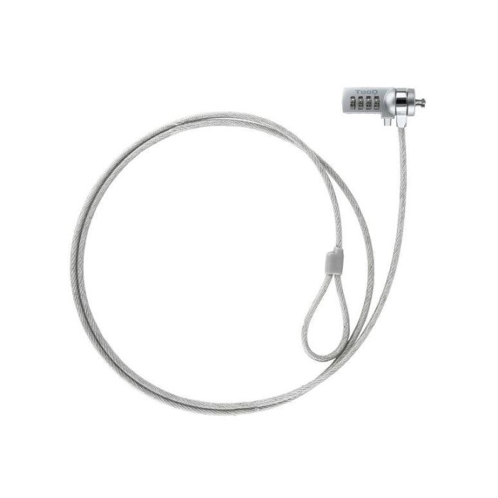 TOOQ CABLE DE SEGURIDAD T-LOCK CON COMBINACION PARA PORTATILES - BLOQUEO DE 4 DIGITOS - ACERO 4.5MM - LONGITUD 1.50M TOOQ CABLE DE SEGURIDAD T-LOCK CON COMBINACION PARA PORTATILES - BLOQUEO DE 4 DIGITOS - ACERO 4.5MM - LONGITUD 1.50M
