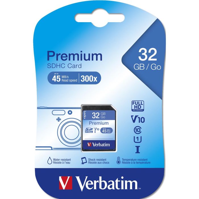 Verbatim C10-U1 Tarjeta de Memoria SDHC Premium 32GB Clase 10 U1 de Alta Velocidad para Video Full HD y Fotos RAW 1 Verbatim C10-U1 Tarjeta de Memoria SDHC Premium 32GB Clase 10 U1 de Alta Velocidad para Video Full HD y Fotos RAW 1