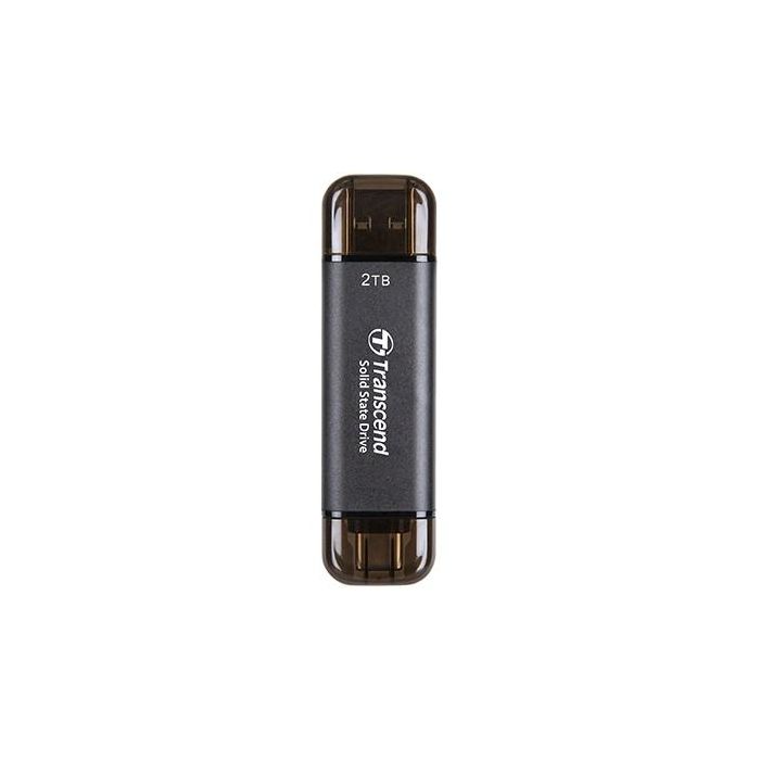 Transcend ESD310C SSD Externo Portátil 2TB USB 3.2 Gen 2 (10Gbps) Tipo C/A, Lectura 1050MB/s, NAND 3D, Negro