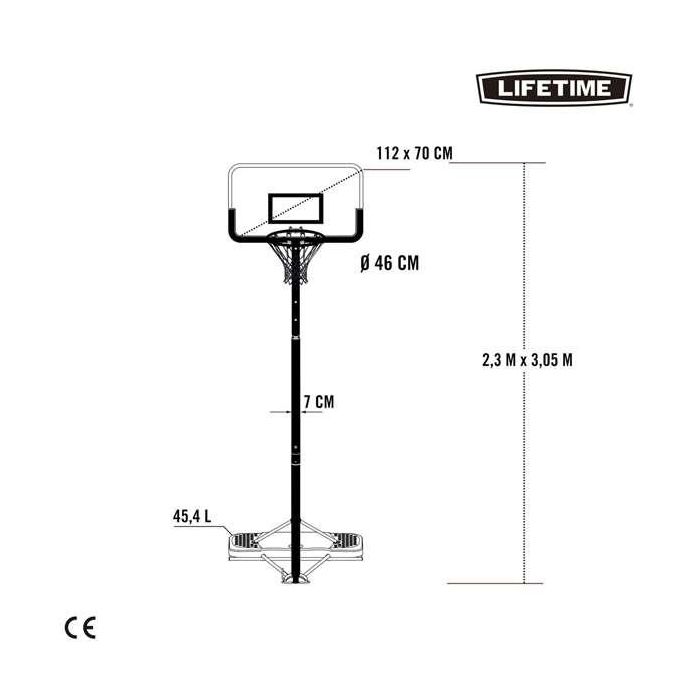 Canasta de Baloncesto Lifetime 112 x 305 cm 1