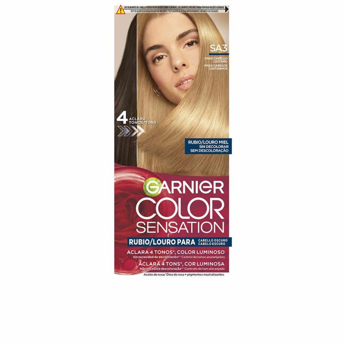 Garnier COLOR SENSATION Tinte Rubio Luminoso sin Decoloración para Cabello Oscuro #Louro Miel 5 u