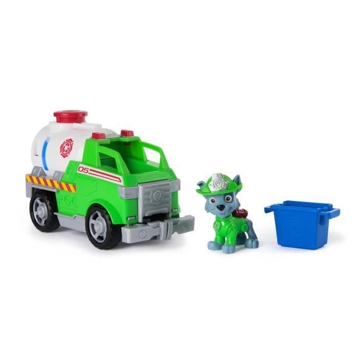 Spinmaster SPI6072642 Figura de Acción Rocky Patrulla Canina con Vehículo y Contenedor para Recogedor - Rescate Bomberos 5