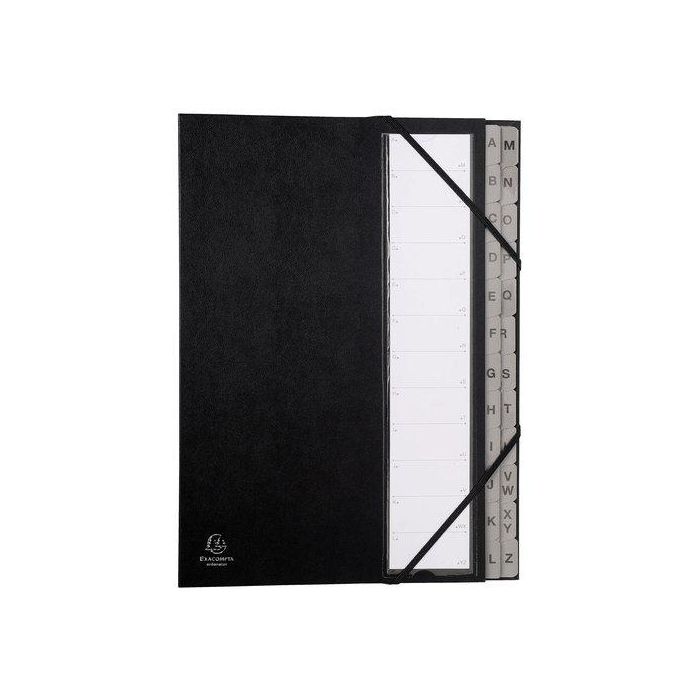Clasificador Lomo Fuelle Exacompta Pp A4 24 Separad. (A-Z) Gomas Negro