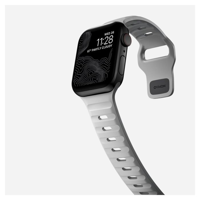 Nomad Sport Band Lunar Gray - Correa Deportiva de Caucho Ajustable para Apple Watch Ultra / 46mm y Series 42/44/45/49mm, Resistente al Agua 6