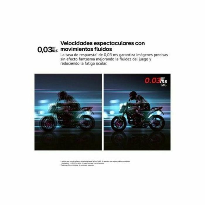 LG 32 grs95Uv Monitor de 31.5 pulgadas 4K UHD OLED, Dual-Mode 4K 240Hz / FHD 480Hz, 0.03ms, G-SYNC Compatible 3