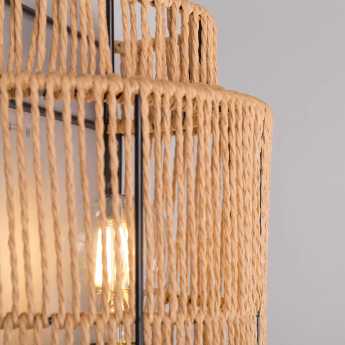 Aplique de Pared Mirpur Khas, Estilo Natural y Mediterráneo, Madera, E27, SKD-W1025