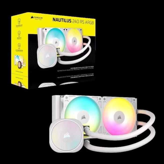 Corsair NAUTILUS 240 RS ARGB Liquid Refrigerador de Procesador, Blanco, CW-9060094-WW, Compatible con Intel y AMD, 2 Ventiladores, LED 1 Corsair NAUTILUS 240 RS ARGB Liquid Refrigerador de Procesador, Blanco, CW-9060094-WW, Compatible con Intel y AMD, 2 Ventiladores, LED 1
