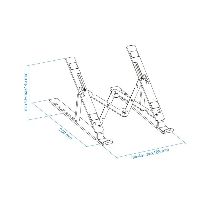 TooQ TQLRS0033-AL Soporte Elevador Plegable para Portátiles 11-15", Tablets y Móviles, 7 Niveles de Altura, Ventilación, Antideslizante Plata 2 TooQ TQLRS0033-AL Soporte Elevador Plegable para Portátiles 11-15", Tablets y Móviles, 7 Niveles de Altura, Ventilación, Antideslizante Plata 2