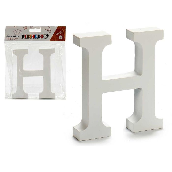 Letra H de Madera Blanca 2x11 cm - Pincello (24 Unidades) Letra H de Madera Blanca 2x11 cm - Pincello (24 Unidades)