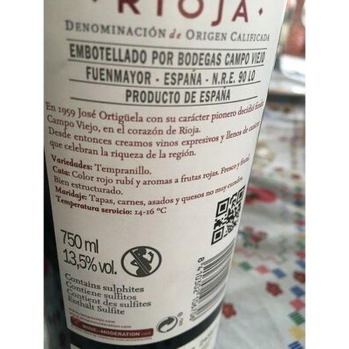 Vino Tinto Campo Viejo 1,2 kg 9 Vino Tinto Campo Viejo 1,2 kg 9