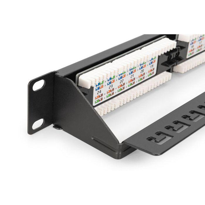 Digitus Panel de Parcheo CAT 6, 1U, Blindado RJ45 8P8C, Rendimiento Clase E hasta 250 MHz, Certificado UL, Carcasa de Acero 4