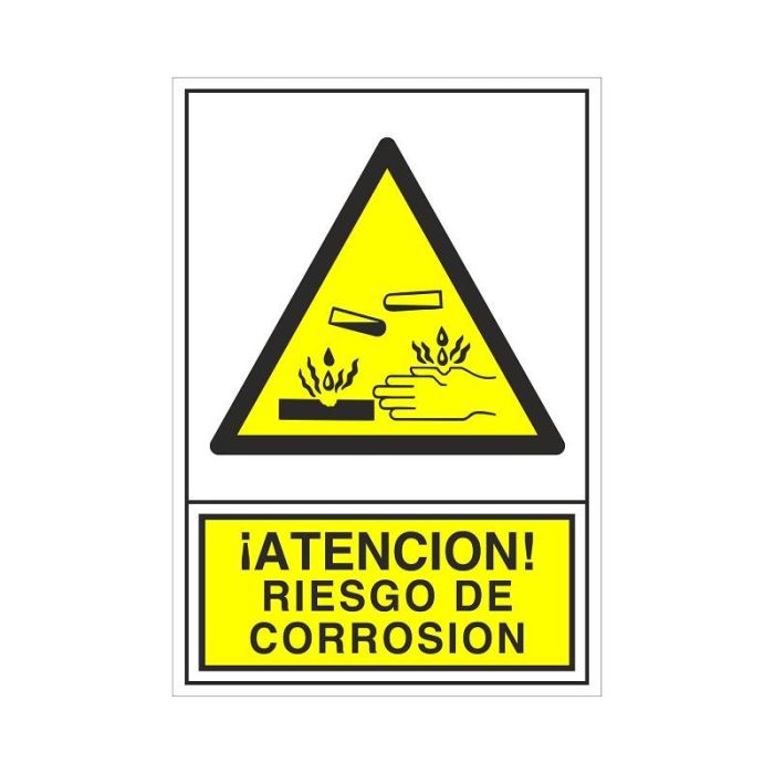 DUVER 354 Señal de Atención Riesgo de Corrosión Plástico 295x210 mm 1 DUVER 354 Señal de Atención Riesgo de Corrosión Plástico 295x210 mm 1