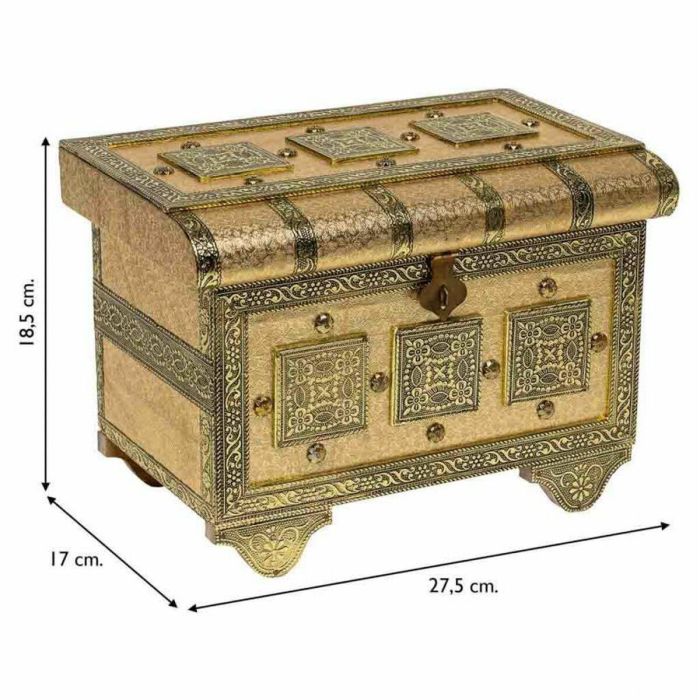 Caja-Joyero Alexandra House Living Dorado Aluminio Madera MDF 17 x 13 x 27 cm 3