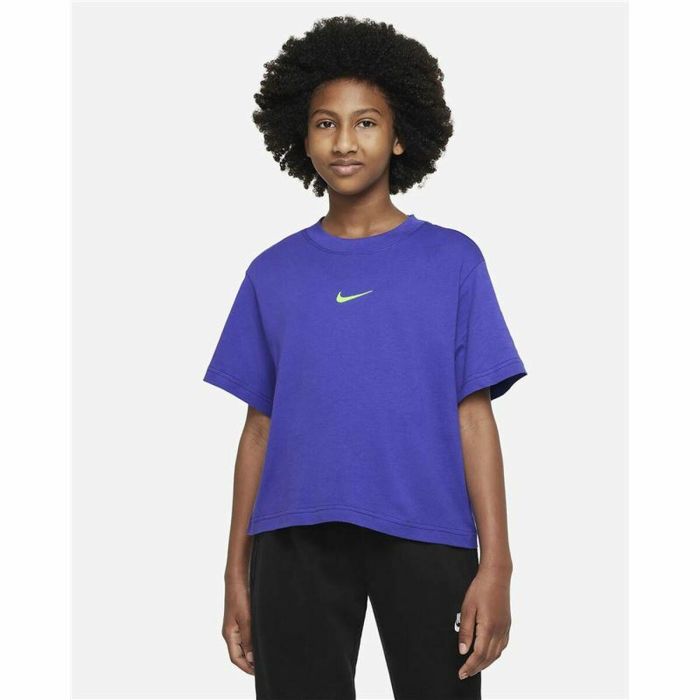 Camiseta de Manga Corta Infantil Nike Sportswear Azul 4