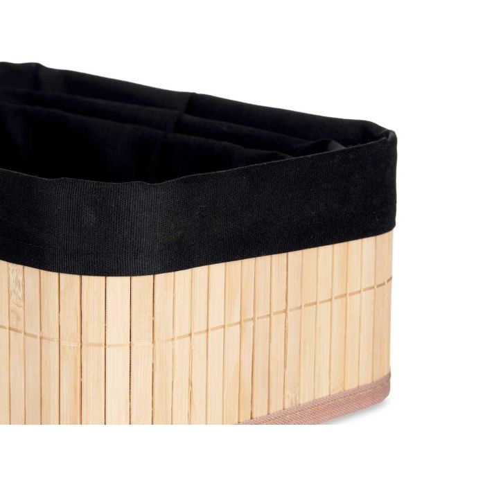 Set 3 Organizadores Bambu Tela Negra Rectangular Kipit 31X12CM (4 Unidades) 3 Set 3 Organizadores Bambu Tela Negra Rectangular Kipit 31X12CM (4 Unidades) 3