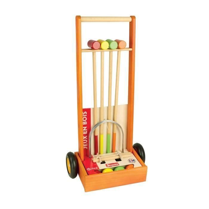 Juego de croquet de madera JEUJURA - 4 jugadores - Carro de madera 4 Juego de croquet de madera JEUJURA - 4 jugadores - Carro de madera 4