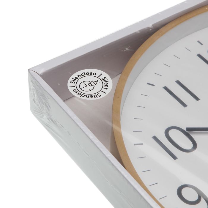 Reloj Pared Madera Clara 35Cm Versa (2 Unidades) 3 Reloj Pared Madera Clara 35Cm Versa (2 Unidades) 3