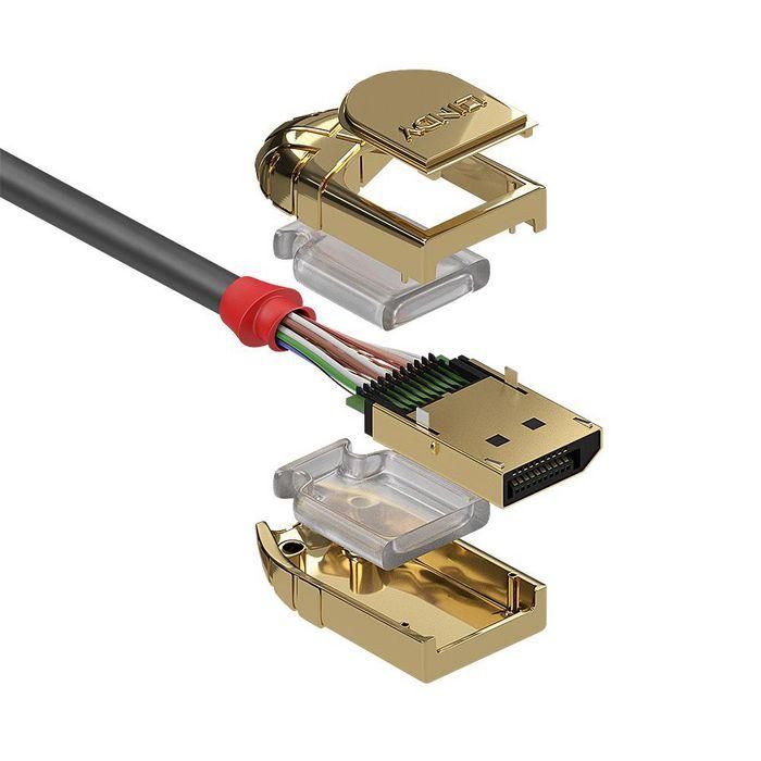 Lindy 0.5m DisplayPort 1.4 Cable, Gold Line 2 Lindy 0.5m DisplayPort 1.4 Cable, Gold Line 2