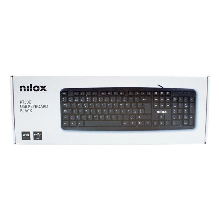 Nilox Teclado USB Negro - Tecnología de membrana silenciosa, 105 teclas español, compatible con Windows 4