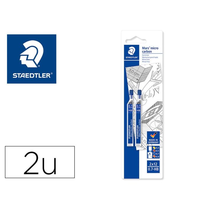 Minas Staedtler Mars Micro Grafito 0,7 mm Hb Tubo Con 12 Unidades Blister De 2 Unidades