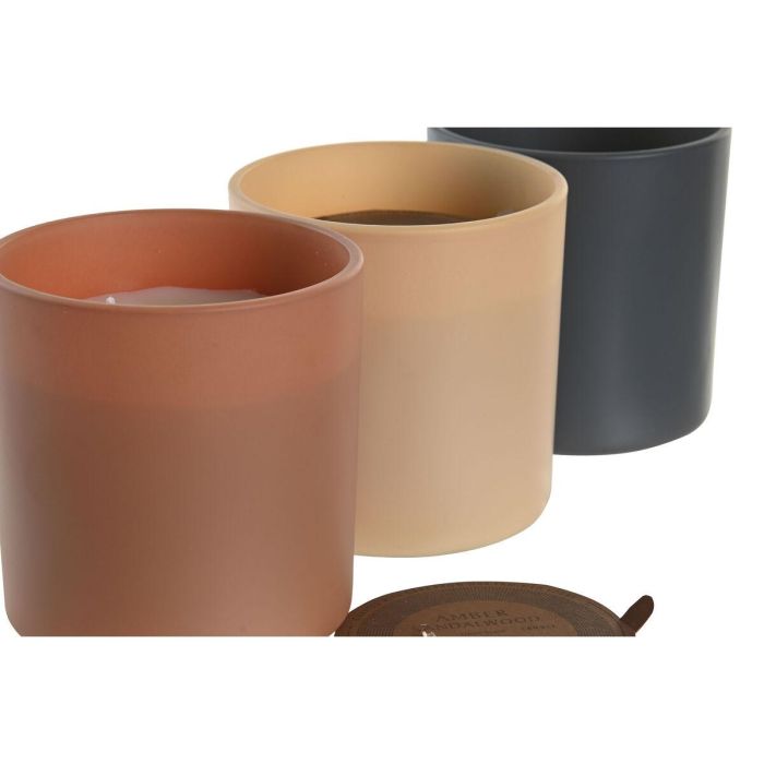 Vela Tropical DKD Home Decor Beige Gris 13 x 12 x 13 cm (3 Unidades) 3
