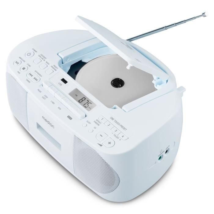 Radio CD K7 - MEDION - FM - 2x3W RMS - Azul 1