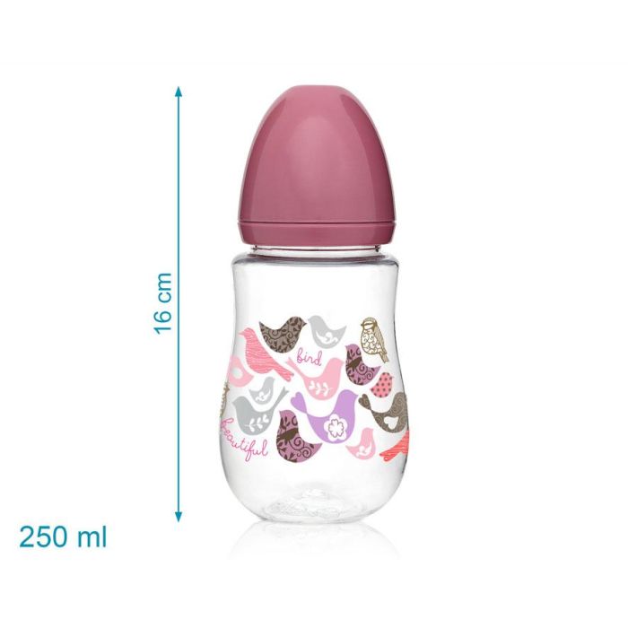 KioKids Set Biberón 250 mL, Chupete Ortodóntico Silicona y Pinza Sujetachupete Rosa | Bebés +6 Meses 2
