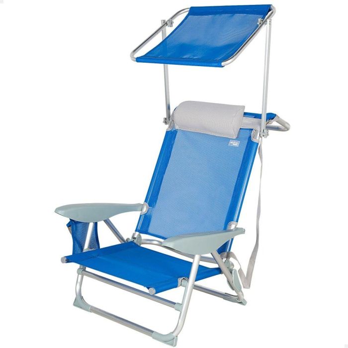 Silla de Playa Aktive Azul 47 x 67 x 43 cm (2 Unidades) 6