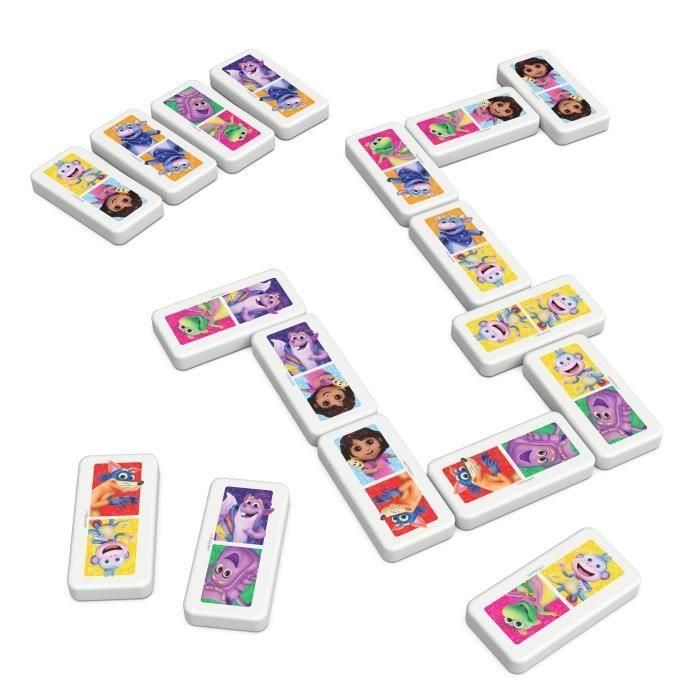 Spinmaster SPI6074104 - Dora la Exploradora - Juego de Dominó con 28 Fichas en Caja de Metal - A partir de 4 años 3