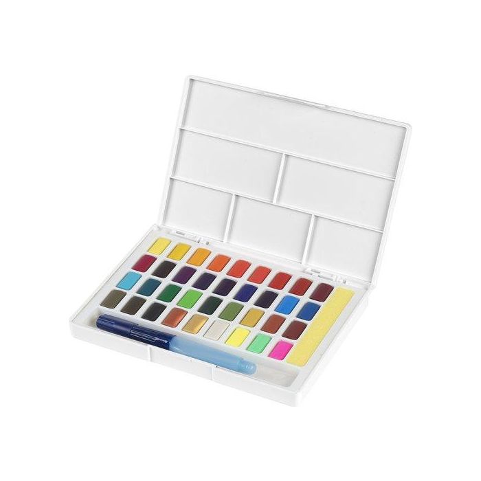 Faber Castell Acuarelas en Pastillas Creative Studio, Colores Surtidos, Estuche 36 Unidades