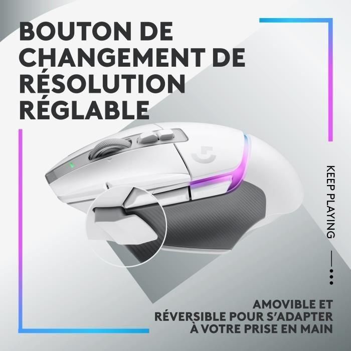 Logitech G G502 X Plus Lightspeed LOG5099206096363 Mouse Gaming Inalámbrico RVB Blanco - Sensor HERO 25K - Botones Híbridos 5