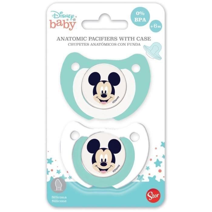 Set de 2 chupetes anatómicos Mickey Disney +6 meses 1