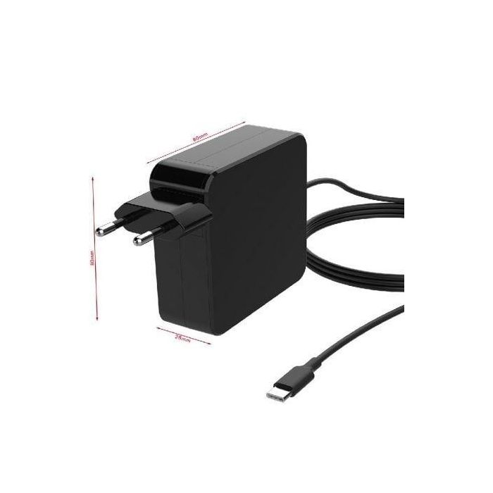Leotec LENCSHOMETC90 Cargador de Portátil Universal 90W USB-C Carga Rápida PD 3.0 para Notebook y Móviles, Cable 1.8m 2