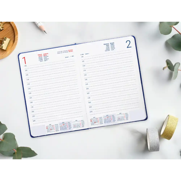 Liderpapel Agenda Efira 2026 Día Página A5 Azul Simil Piel Papel 70gr FSC 3