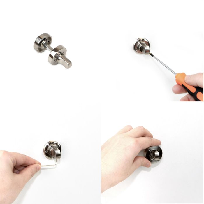 Emuca Lote de 5 condenas con roseta redonda para puertas de interior, diámetro 35mm, Zamak, Níquel satinado 3 Emuca Lote de 5 condenas con roseta redonda para puertas de interior, diámetro 35mm, Zamak, Níquel satinado 3