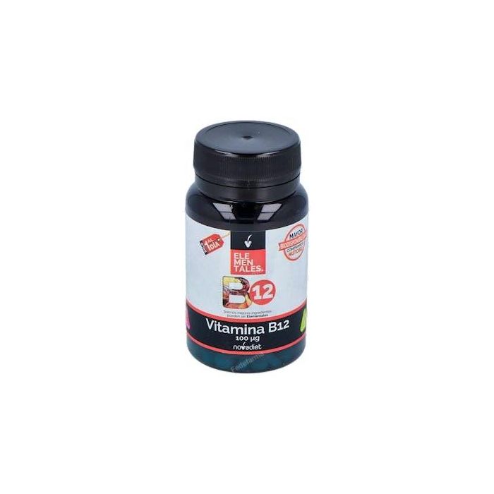 NOVADIET Vitamina B12 100µg 120 Comprimidos Masticables. Ayuda a Disminuir Cansancio y Fatiga, Glóbulos Rojos y Sistema Nervioso