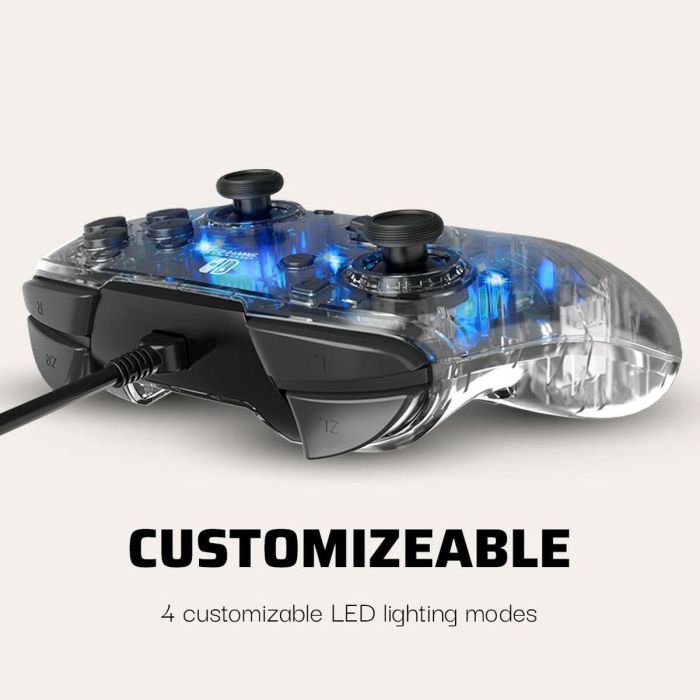 PDP Controlador Prismatic Afterglow con Cable para Nintendo Switch, Iluminación LED, Audio y Chat 3.5mm, Controles Integrados 11