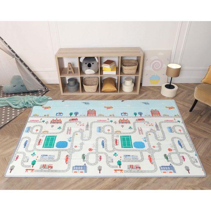 KioKids Tapete Mantita Plegable Vehículos Educativo Reversible Impermeable XPE Extra Grande 150x200 cm para Bebés +0 Meses 0 KioKids Tapete Mantita Plegable Vehículos Educativo Reversible Impermeable XPE Extra Grande 150x200 cm para Bebés +0 Meses 0