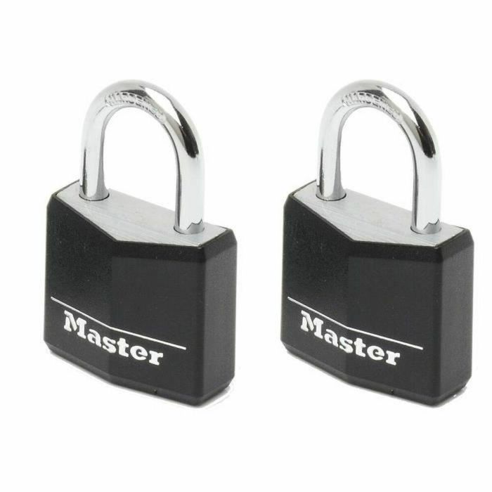 Master Lock Lote 2 Candados Aluminio Cubierta Vinilo Negro 30mm 0 Master Lock Lote 2 Candados Aluminio Cubierta Vinilo Negro 30mm 0