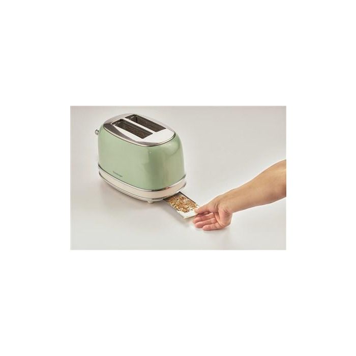 Ariete 155/14 Tostador Vintage 2 Ranuras Verde con Rueda Selectora de 6 Niveles y Bandeja Recogemigas 2