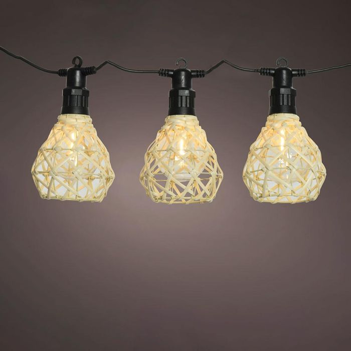 Lumineo 898355 Lámpara Colgante LED para Exterior con 10 Bombillas, Guirnalda Negra de 450cm