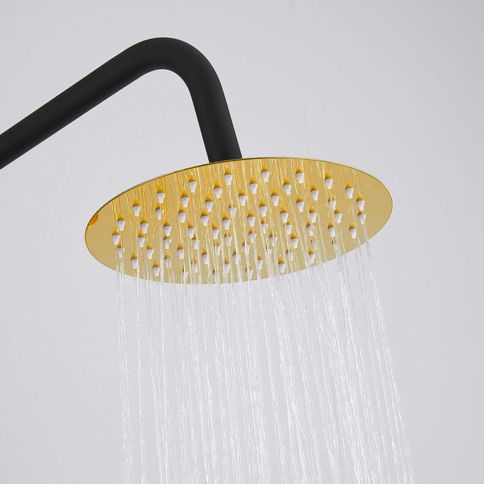 Columna de Ducha Fontastock Negro Dorado Acero Inoxidable ABS Cromado 2 Columna de Ducha Fontastock Negro Dorado Acero Inoxidable ABS Cromado 2