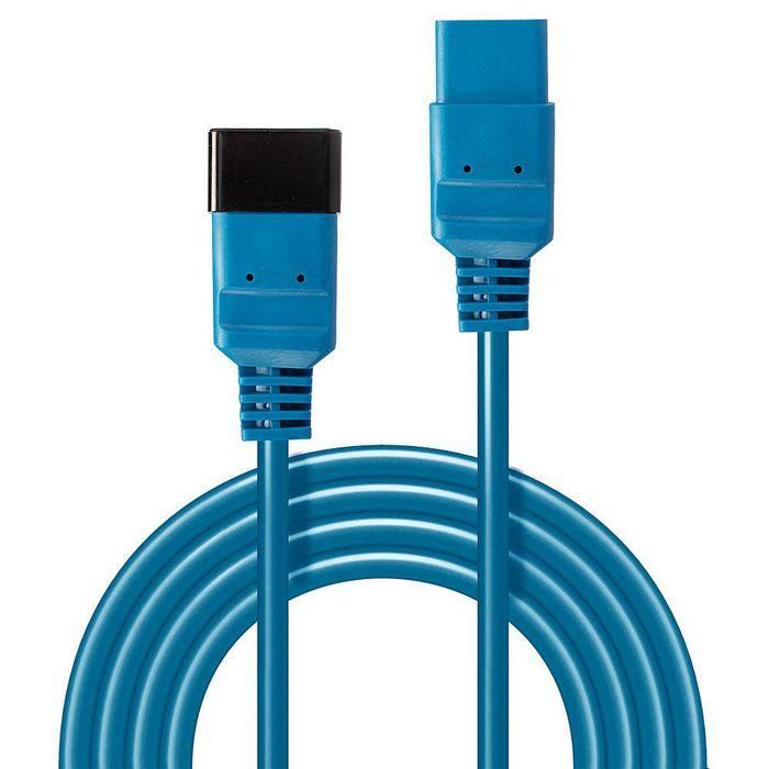 Lindy 3m IEC C19 to C20 Extension Cable, Blue 1 Lindy 3m IEC C19 to C20 Extension Cable, Blue 1